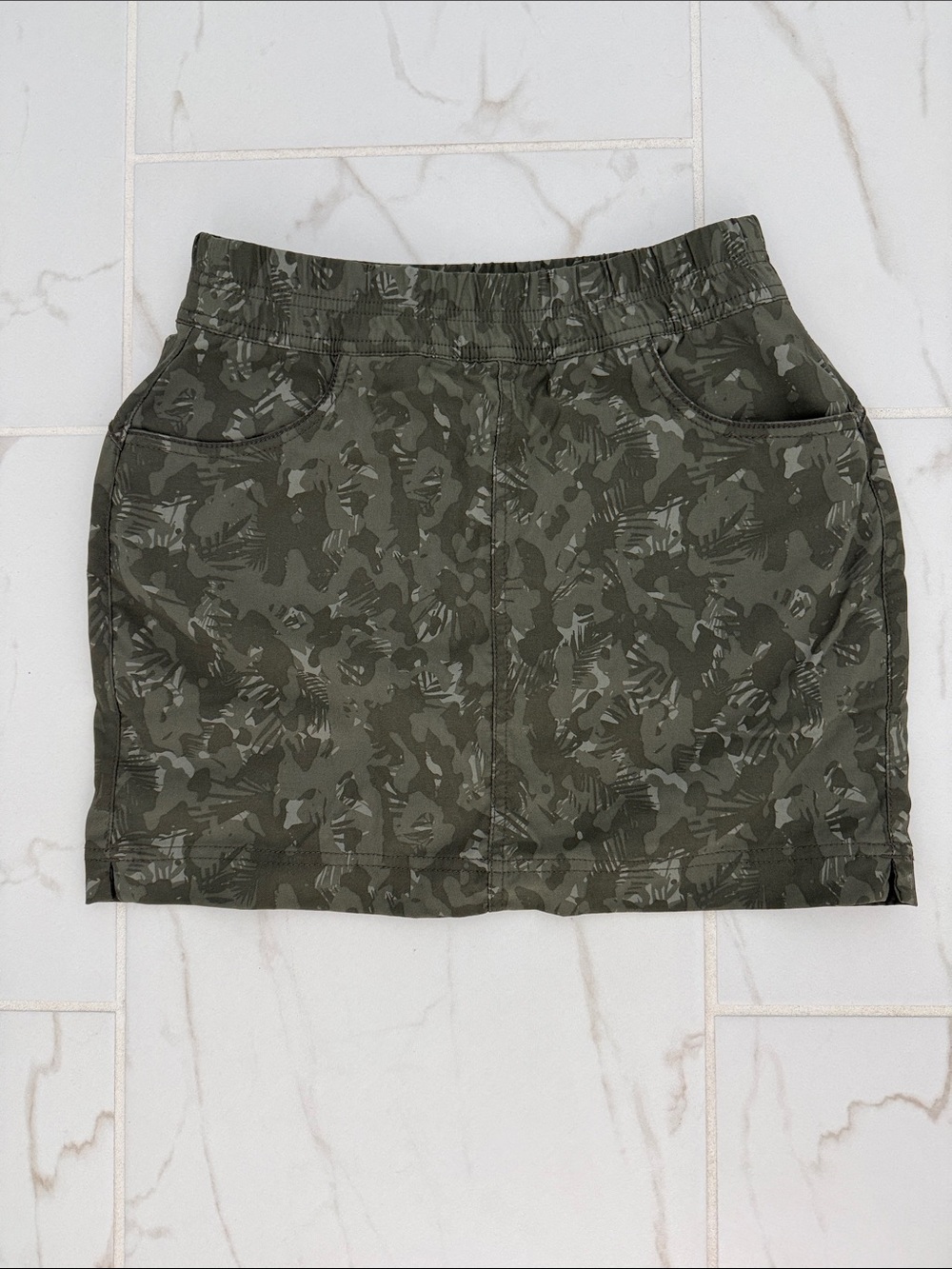 Prana Olive Green Camo Mini Skirt